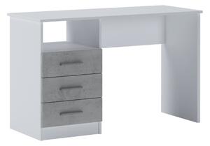 Scrivania moderna 3 cassetti 120xH75 ufficio bianco grigio cemento Nexar