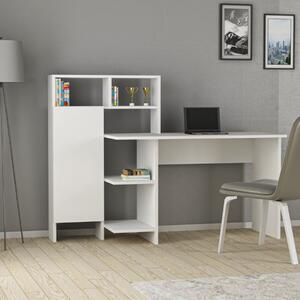 Scrivania moderna attrezzata libreria ufficio 136xH112 cm bianco Orbit