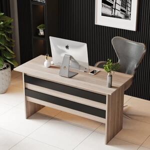 Scrivania ufficio moderna lineare 140xH74 cm rovere nero Task