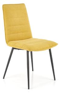 Sedia da pranzo moderna design in tessuto giallo nero Venice