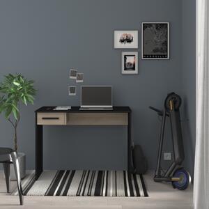 Scrivania ufficio moderna design 1 cassetto L101xP50 cm nero rovere Nomo