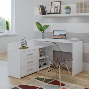 Scrivania ufficio angolare salvaspazio 120x120cm bianco opaco Utah