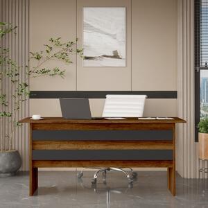 Scrivania ufficio moderna lineare 180xH74 cm rovere scuro antracite Task