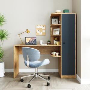 Scrivania moderna ufficio libreria attrezzata 143xH143 cm rovere antracite Vision-D