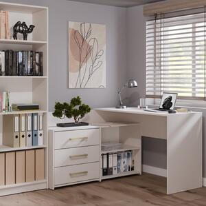 Scrivania ufficio angolare salvaspazio 120x120cm beige Utah