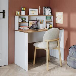 Scrivania ufficio moderna lineare libreria 100xH106 cm bianco rovere Volume
