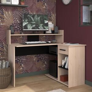 Scrivania ufficio moderna angolare richiudibile L121xP106cm rovere nero Nexa