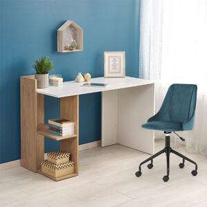 Scrivania ufficio 122/57 moderna bianco rovere Linus