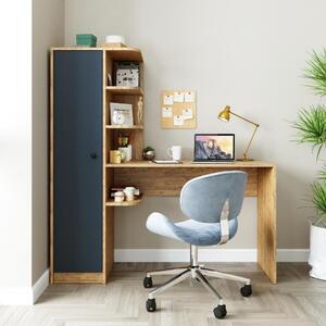 Scrivania moderna ufficio libreria attrezzata 143xH143 cm rovere antracite Vision-S