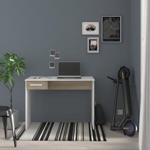 Scrivania ufficio moderna design 1 cassetto L101xP50 cm bianco rovere Nomo