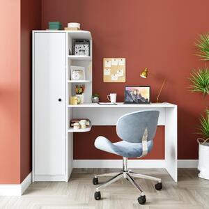 Scrivania moderna ufficio libreria attrezzata 143xH143 cm bianco Vision-S