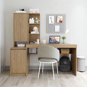 Scrivania moderna ufficio libreria attrezzata 160xH160 cm rovere Musa-S