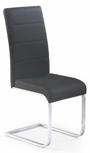 Sedia imbottita da pranzo moderna a slitta nera Palma