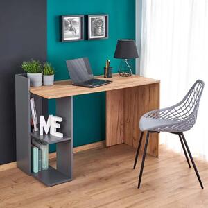 Scrivania ufficio 122/57 moderna rovere antracite Linus
