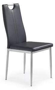 Sedia imbottita da pranzo moderna ecopelle nera Sofy