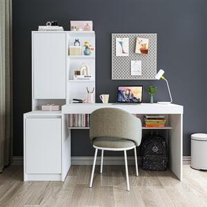 Scrivania moderna ufficio libreria attrezzata 160xH160 cm bianco Musa-S