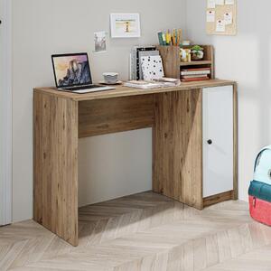 Scrivania ufficio moderna lineare libreria 1 anta 120xH100 cm rovere bianco Flus
