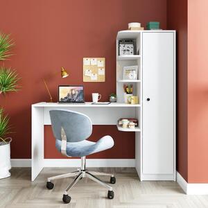Scrivania moderna ufficio libreria attrezzata 143xH143 cm bianco Vision-D