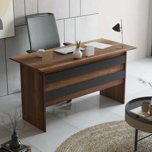 Scrivania ufficio moderna lineare 140xH74 cm rovere scuro antracite Task