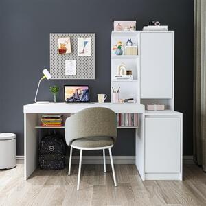 Scrivania moderna ufficio libreria attrezzata 160xH160 cm bianco Musa-D
