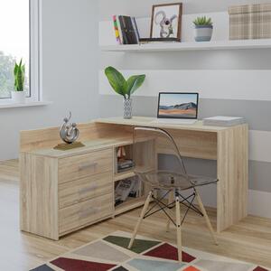 Scrivania ufficio angolare salvaspazio 120x120cm rovere Utah