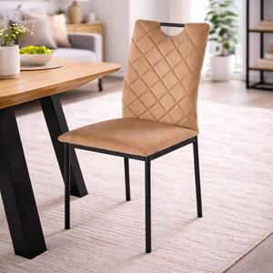 Sedia imbottita da pranzo moderna metallo Beige Vector