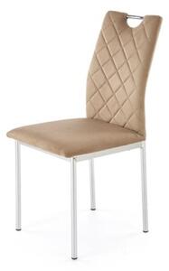 Sedia imbottita da pranzo moderna ecopelle acciaio beige Marino