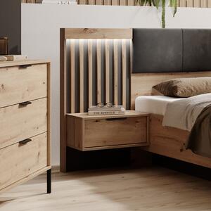 Set 2 comodini moderni 50x104 con cassetto rovere antracite Artur