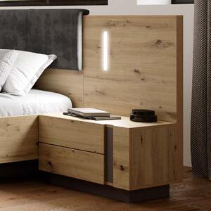 Set 2 comodini moderni 60xH102 design rovere antracite Theo