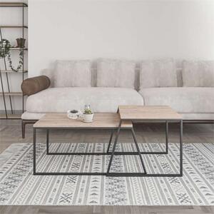Set 2 tavolini da salotto design moderno 88xH38 cm rovere Jodi