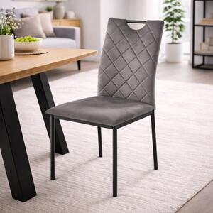 Sedia imbottita da pranzo moderna metallo grigio tortora Vector