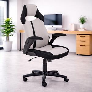 Sedia ufficio girevole con braccioli regolabile ergonomica nero grigio Billy