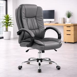 Sedia ufficio direzionale girevole con braccioli regolabile ergonomica grigio Boss