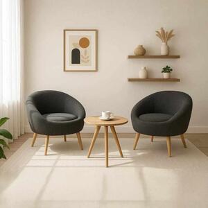 Set 2 poltrone attesa con tavolino ufficio antracite Forma