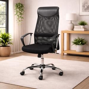 Sedia ufficio girevole con braccioli regolabile ergonomica nero Gimaro