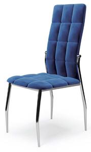 Sedia imbottita da pranzo moderna tessuto velluto blu Purito
