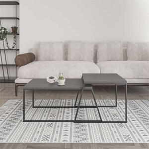 Set 2 tavolini da salotto design moderno 88xH38 cm antracite Jodi