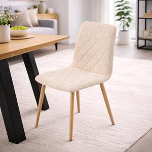 Sedia imbottita da pranzo moderna tessuto metallo beige Core