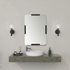 Specchio da bagno decorativo moderno 50xH70 design nero Fure