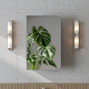 Specchio bagno contenitore 1 anta mensola 45xH60 grigio Mistral