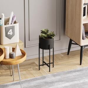 Tavolino portavaso interno moderno design nero Plant-1
