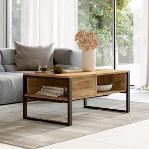 Tavolino soggiorno moderno design 100xH44 cm rovere nero Caius