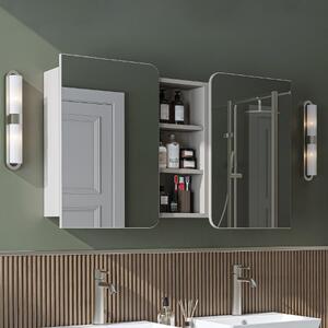Specchio bagno contenitore 2 ante mensola 115xH60 tortora Mistral