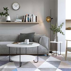 Tavolino soggiorno moderno design 80xH80 bianco Kansas