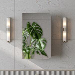 Specchio bagno contenitore 1 anta mensola 45xH60 rovere Mistral