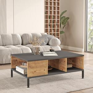 Tavolino soggiorno moderno design 90xH33 cm rovere antracite Paladio