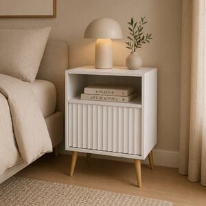 Tavolino comodino moderno soggiorno 47xH60 bianco Elisir