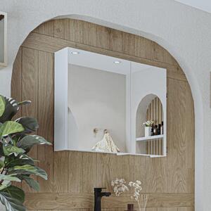 Specchio bagno contenitore 2 ante mensola 75xH60 bianco Lido