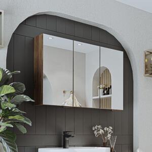 Specchio bagno contenitore 3 ante mensola 90xH60 rovere Lido