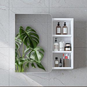Specchio bagno contenitore 1 anta mensola 70xH60 bianco Mistral
